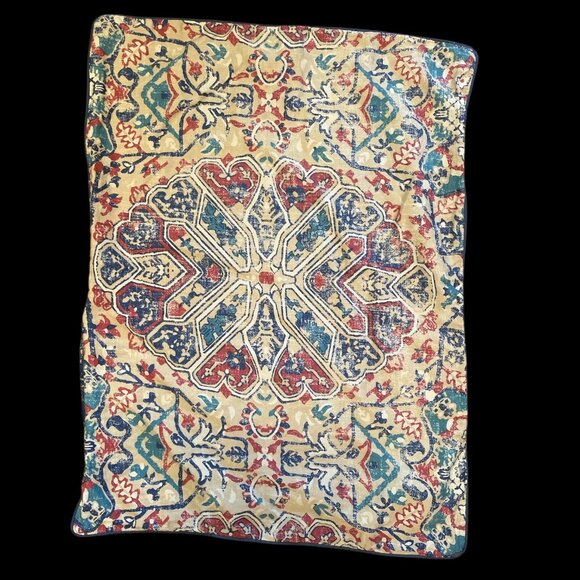 Vintage Lucky Brand Home Persian Design Pillow Shams Geometric & Floral Design - Picture 2 of 7